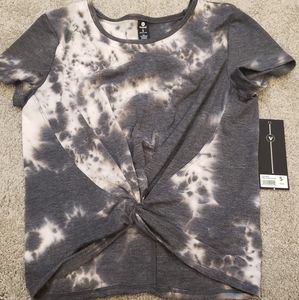 Velocity Grey White Tie Die Crop Top